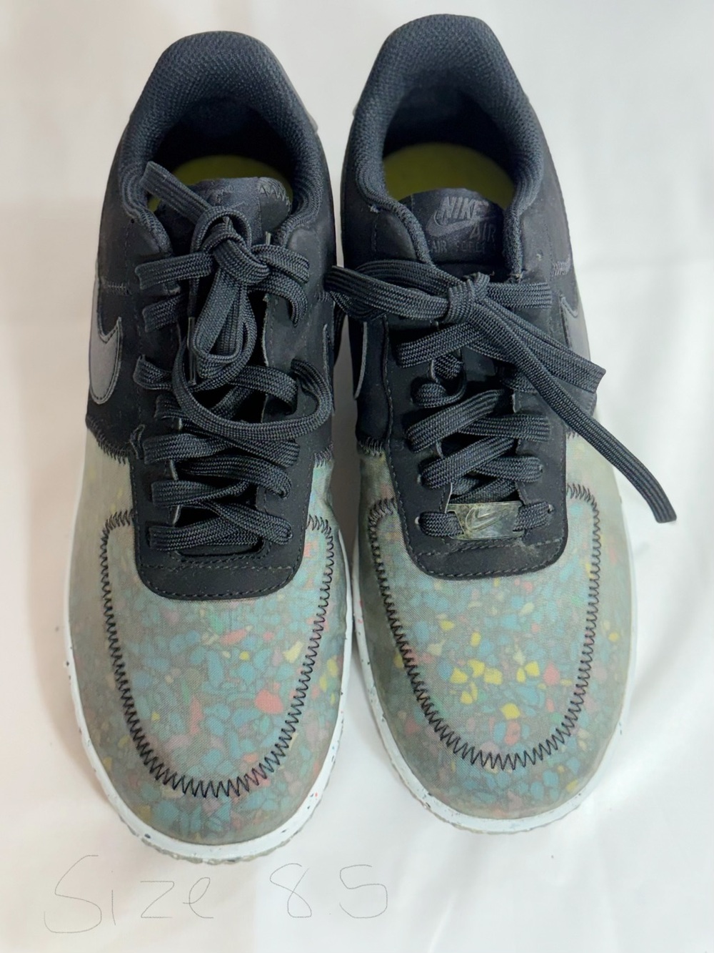 Nike Kids Black Sneakers with Multicolor Speckle Toe